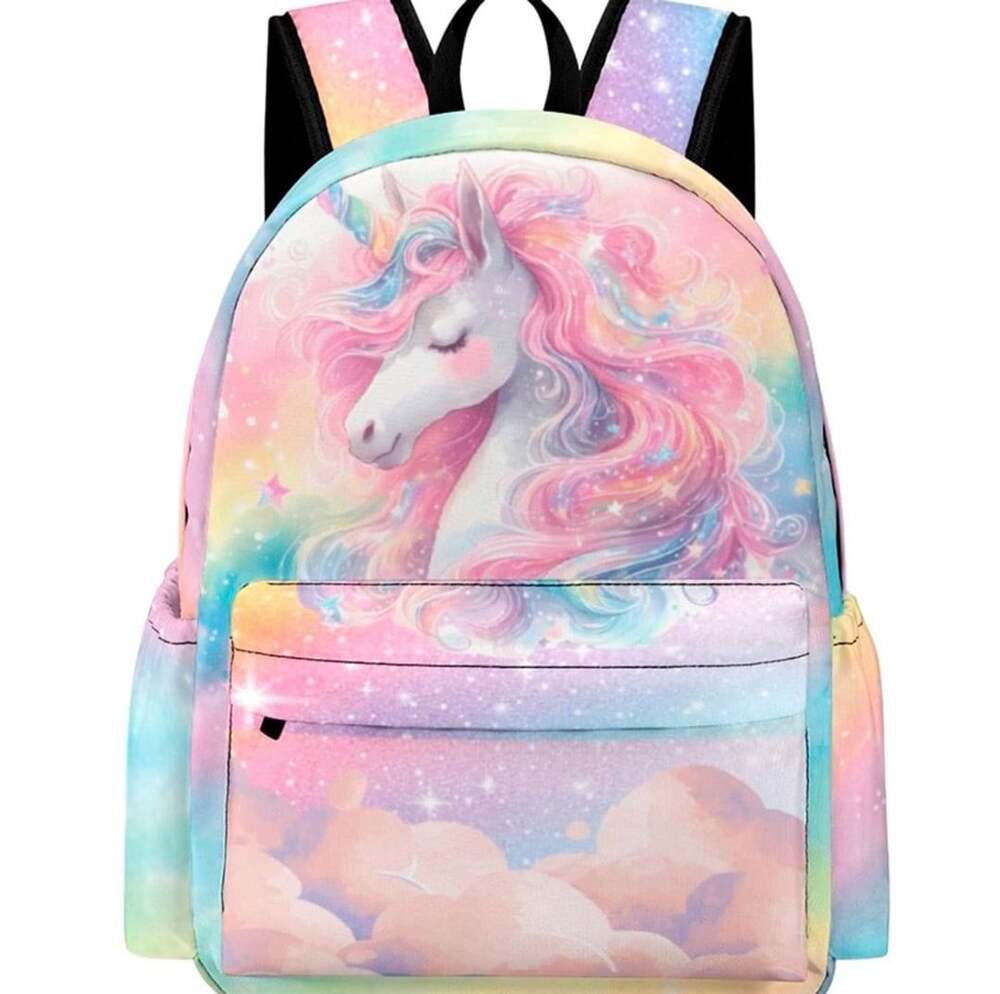 Unicorn Rainbow Galaxy Kids School Backpack Bookbag